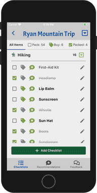 Camping Checklist App screenshot